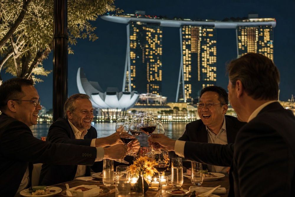 新加坡商务晚宴滨海湾景观-企业商务宴请-GK Travel金溪旅行社-Singapore business dinner